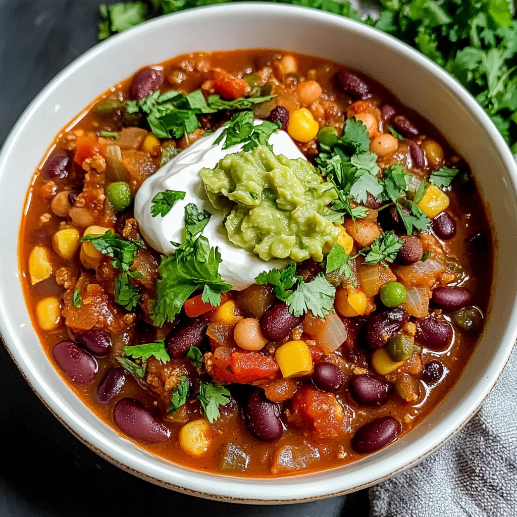 Simple Crockpot Vegetarian Chili Recipe