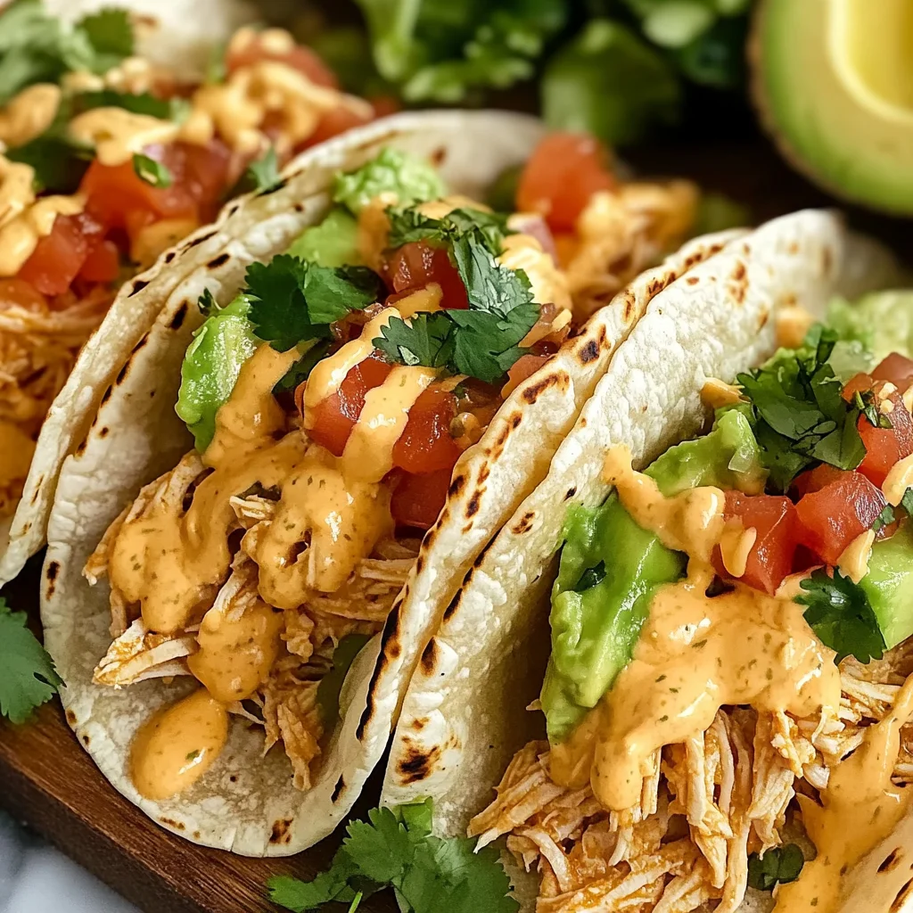 Slow Cooker Queso Chicken Tacos