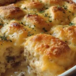 Biscuits Gravy Hashbrown Casserole