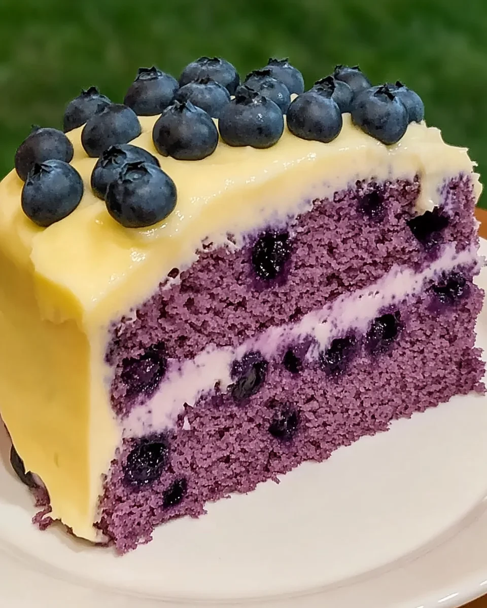 Blueberry Cake with Lemon Cream Cheese Frosting