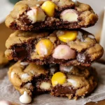 Brown Butter Cadbury Creme Egg Chocolate Chip Cookies