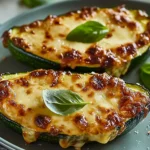Cheesy Garlic Zucchini Steaks
