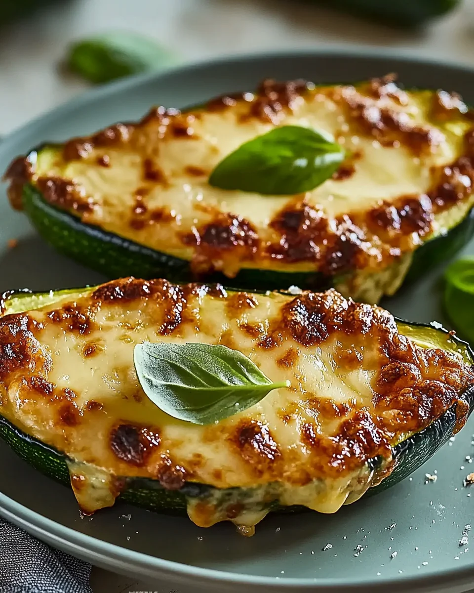Cheesy Garlic Zucchini Steaks