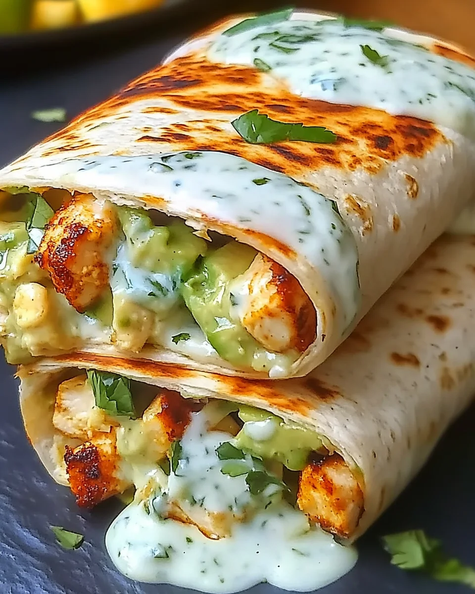 Chicken Avocado Ranch Burritos