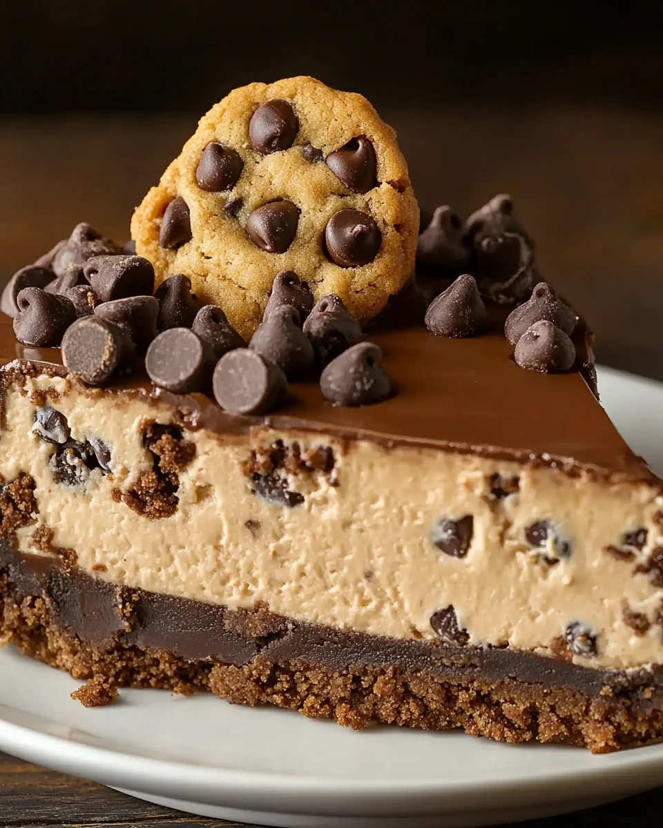 Chocolate Chip Cookie Bottomed Cheesecake