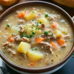 Creamy Potato chicken hamburger Soup