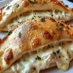 Crispy Cheesy Chicken Alfredo Calzones