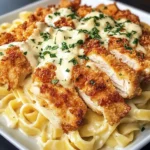 Crispy Chicken Fettuccine Alfredo