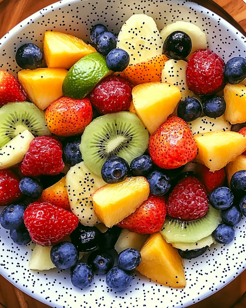 Fruit Salad with Honey-Lime Poppy Seed Dressing