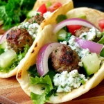 Greek Meatball Pitas