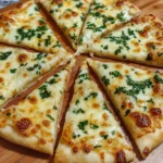 High Protein Cheesy Garlic Pizza