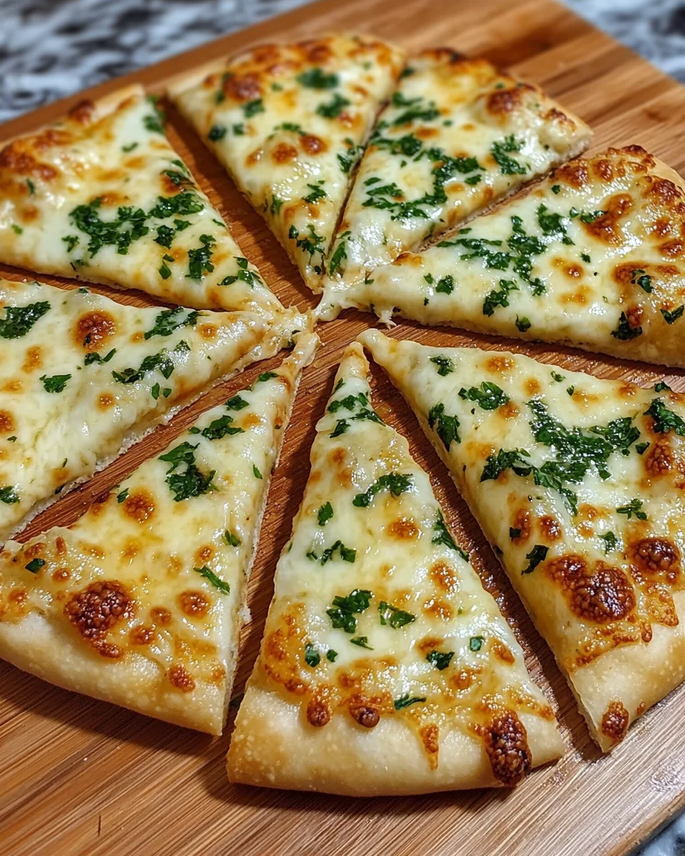 High Protein Cheesy Garlic Pizza
