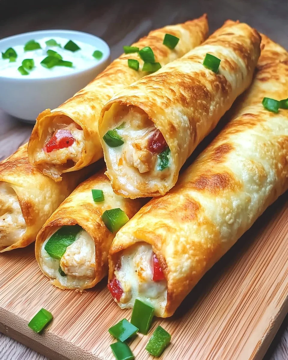Jalapeno Popper Chicken Taquitos