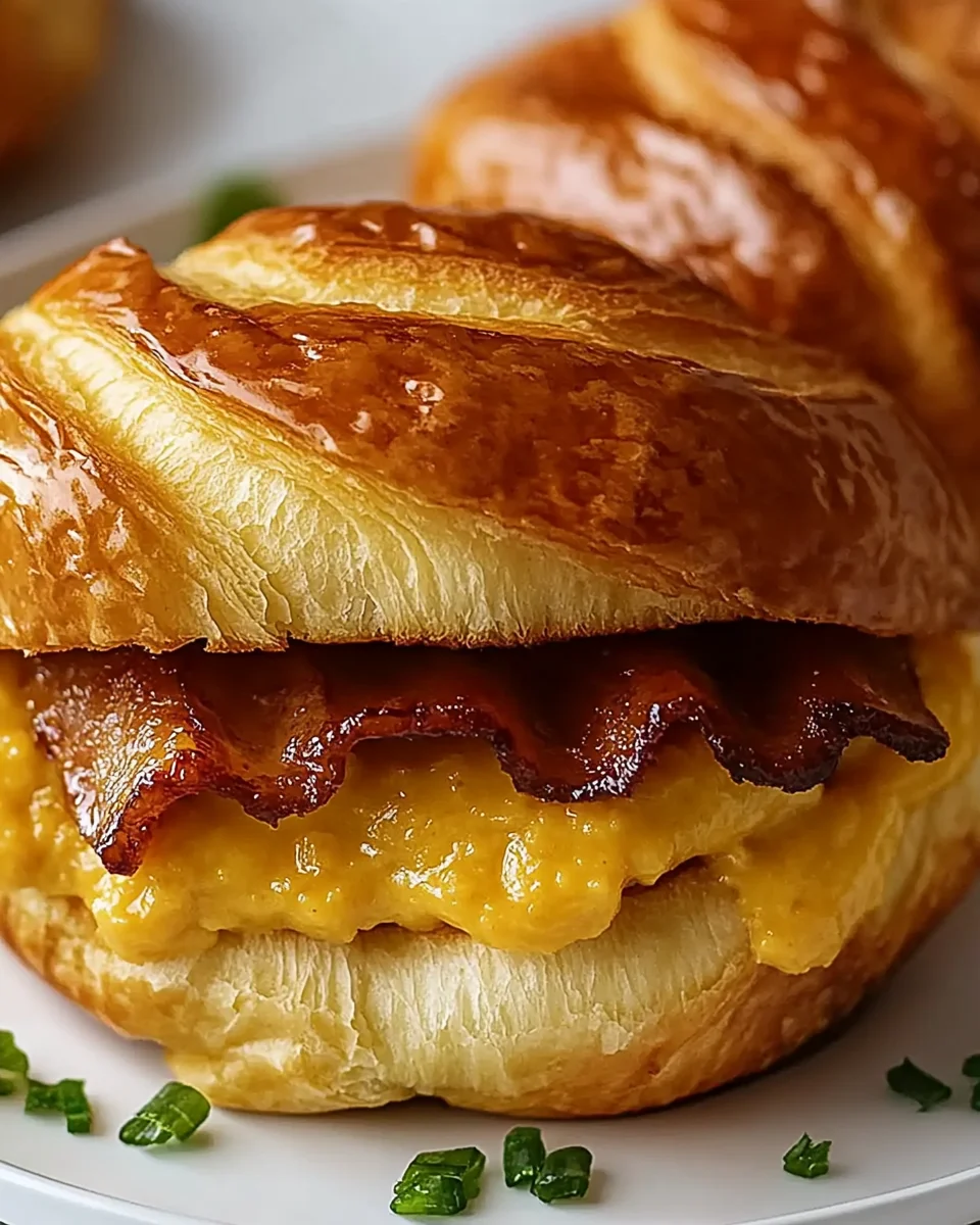 Killer Maple Mustard Croissant Breakfast Sandwiches