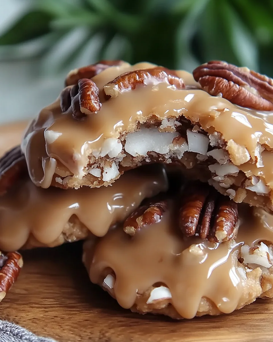 No-Bake Coconut Pecan Praline Cookies