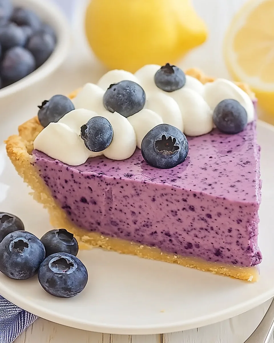No Bake Lemon Blueberry Pie