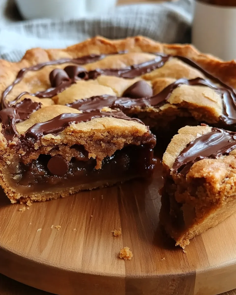 Nutella Stuffed Cookie Pie