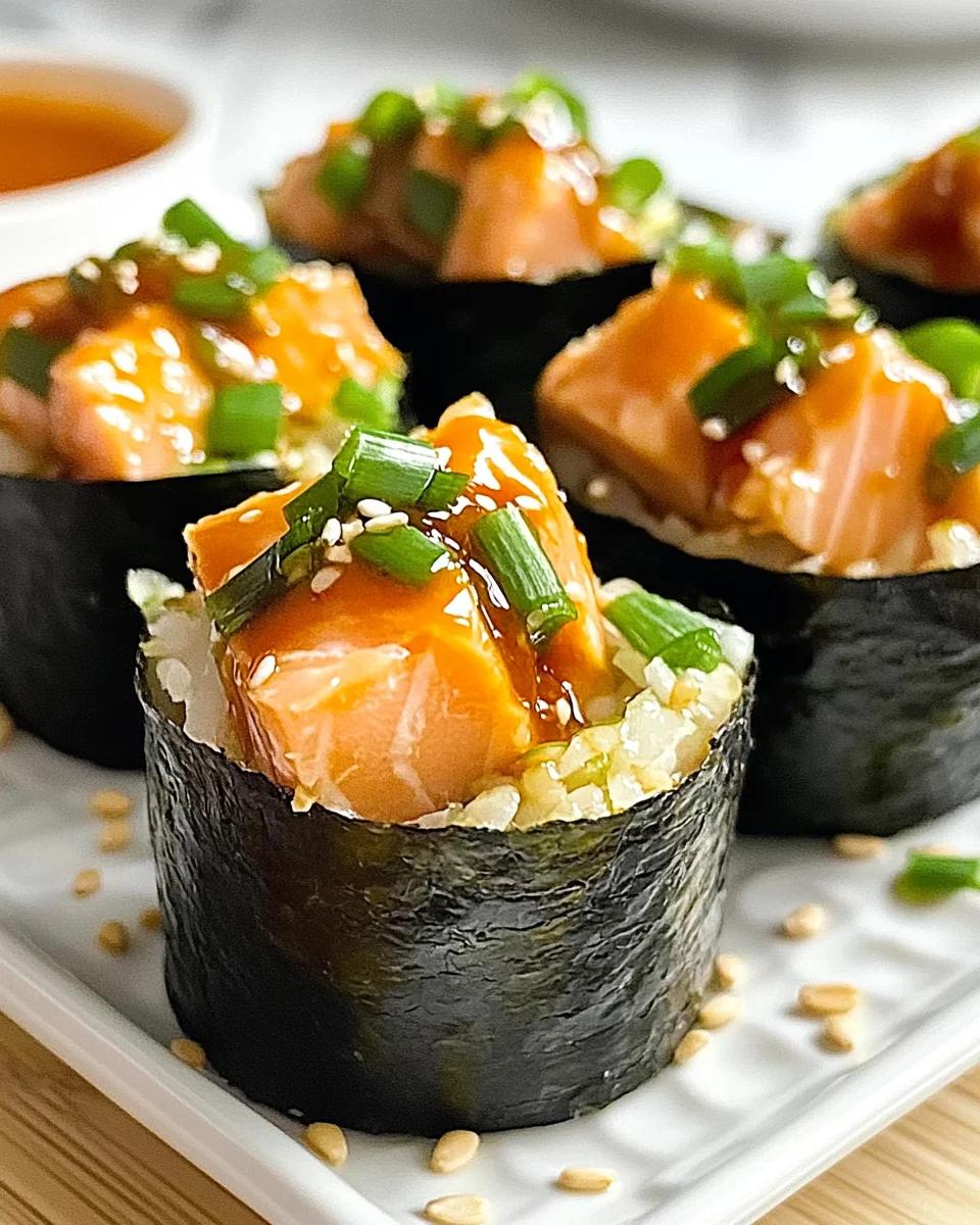 Spicy Salmon Sushi Cups