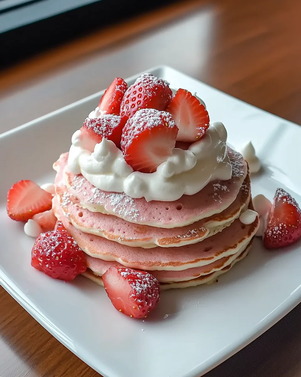 Strawberries and Cream Protein Pancakes