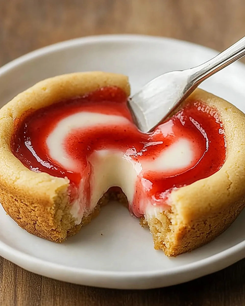 Strawberry Swirl Cheesecake Cookie Cups