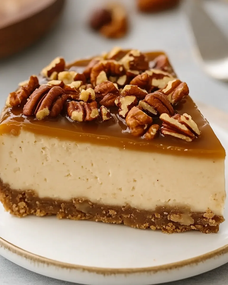Vegan Caramel Pecan Cheesecake