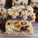 Caramel Oat Chocolate Chunk Shortbread Bars