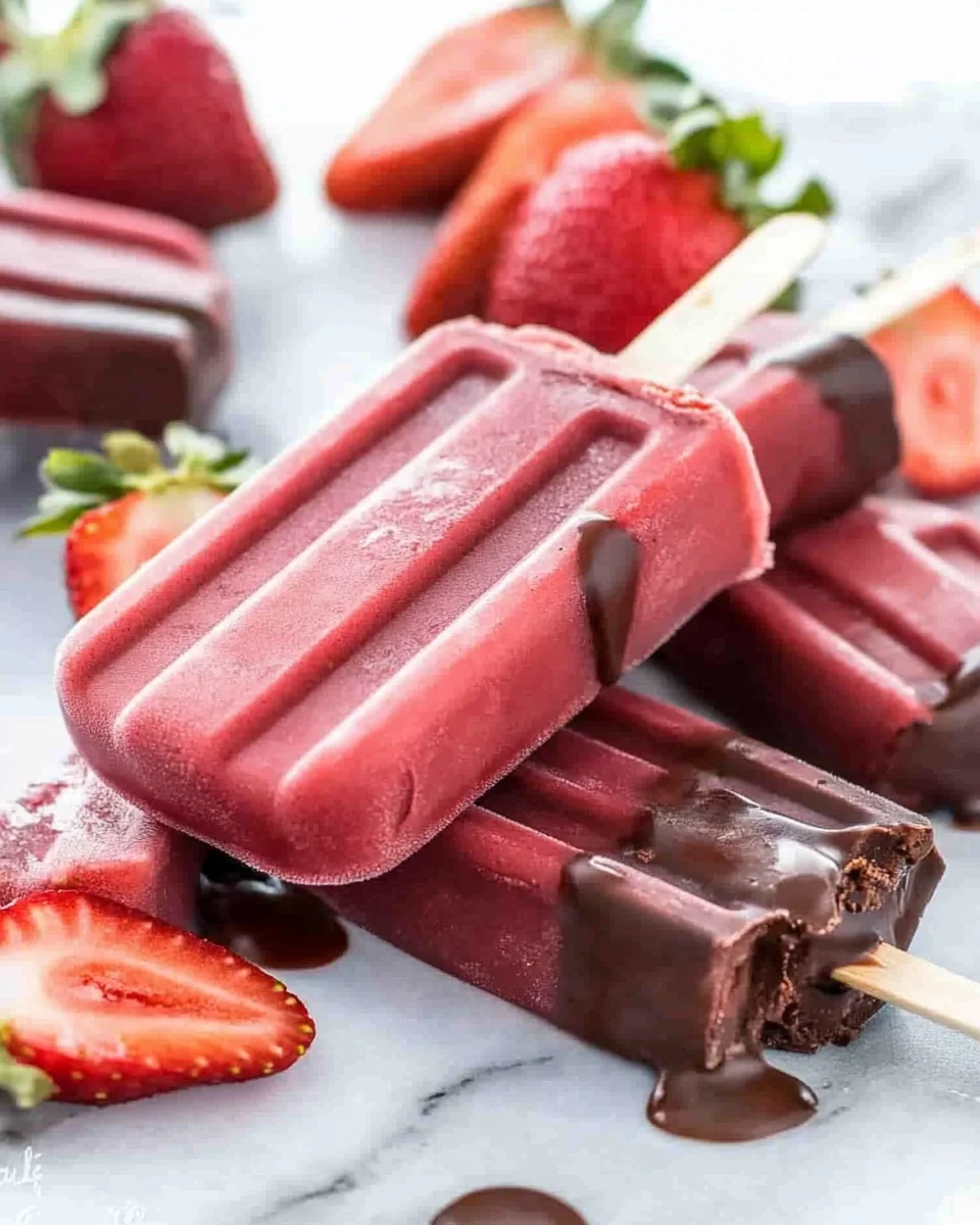 Chocolate Dipped Strawberry Red apple vinegar Popsicles