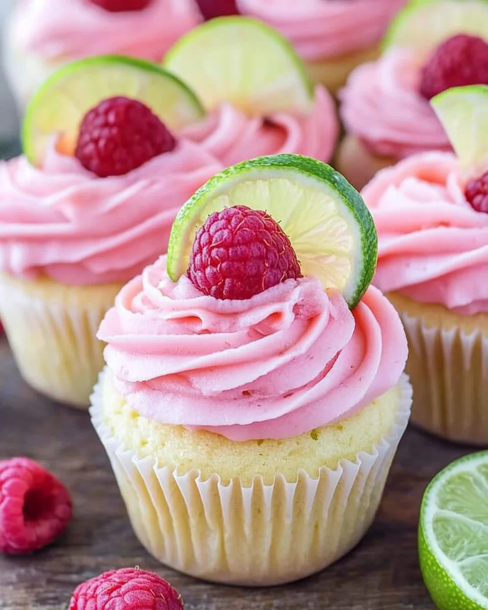 Fluffy Raspberry Lime Cupcakes