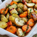 Garlic Herb Roasted Potatoes Carrots and Zucchini