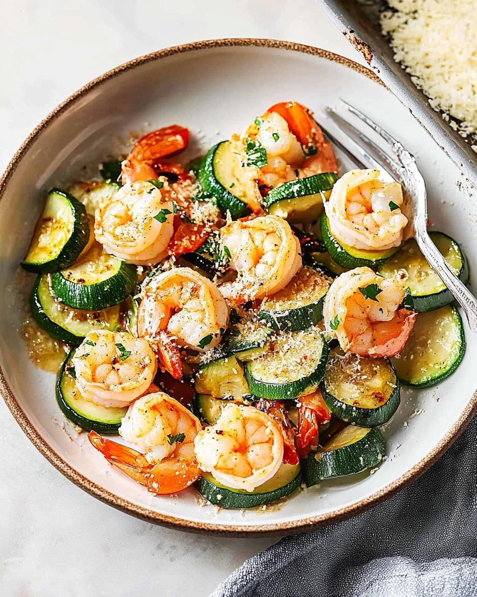 Garlic Parmesan Sheet Pan Shrimp with Zucchini