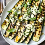 Grilled Zucchini With Goat Cheese, Basil & Honey