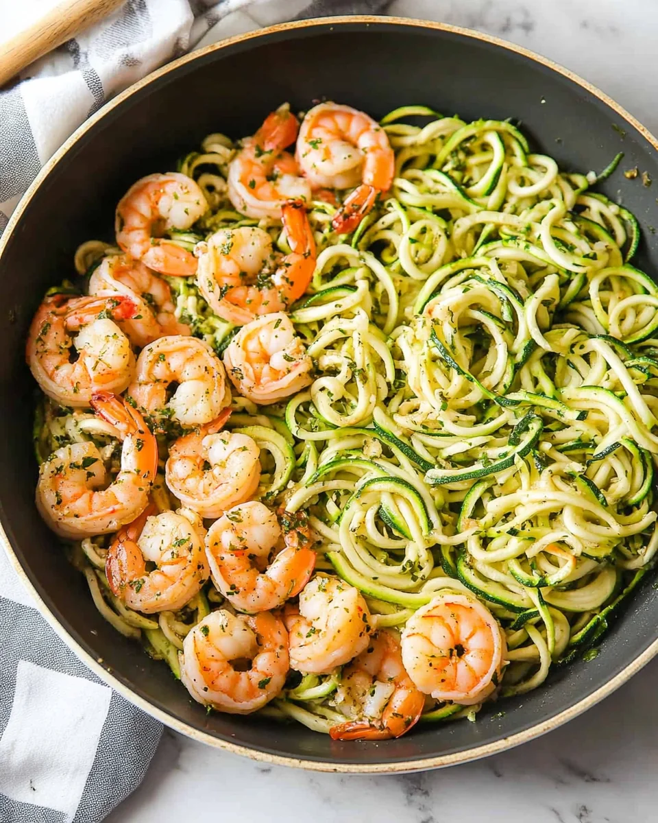 One Pan Garlic Shrimp And Zucchini Noodles