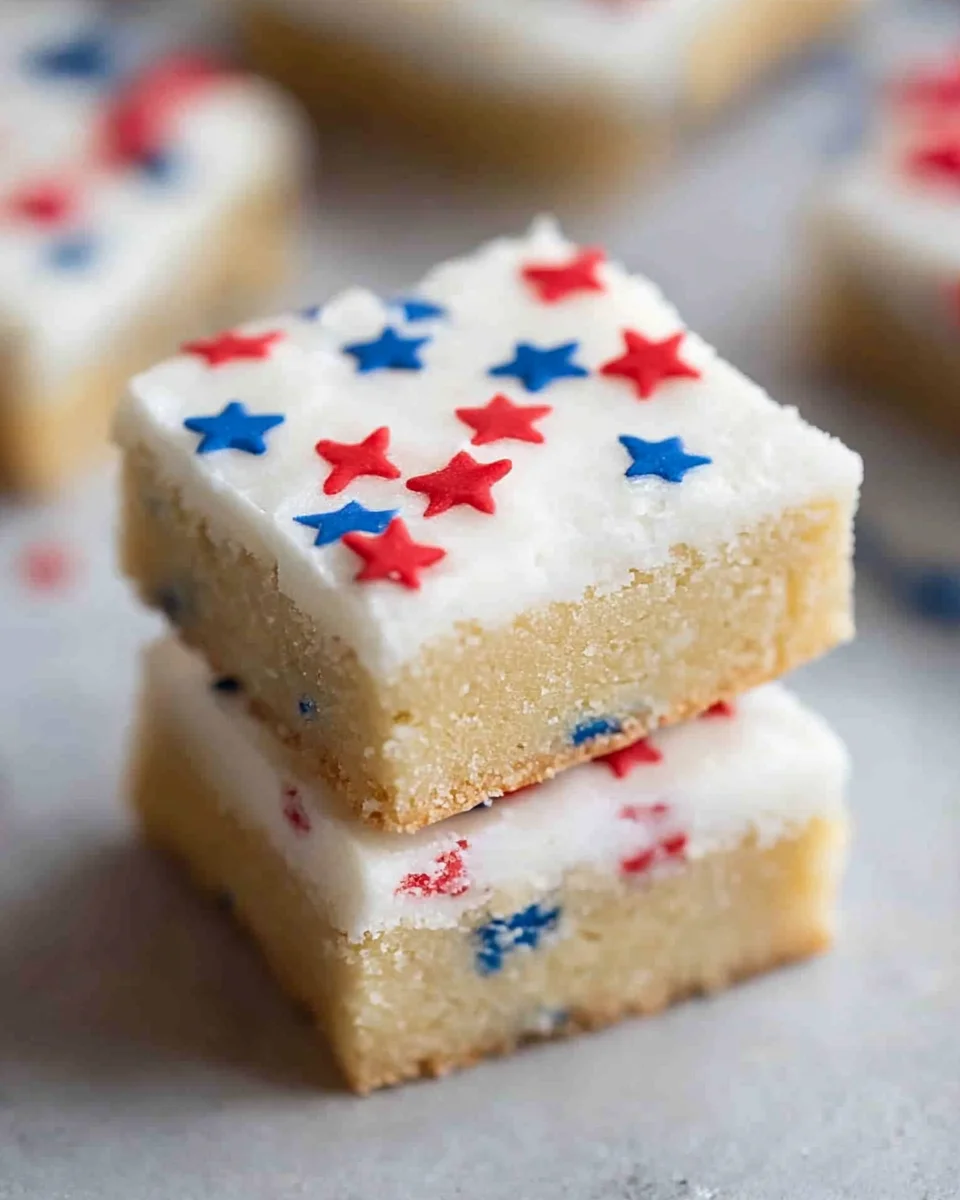 Patriotic sugar cookie bars