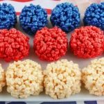 Red White and Blue Rice Krispie Treat Bites