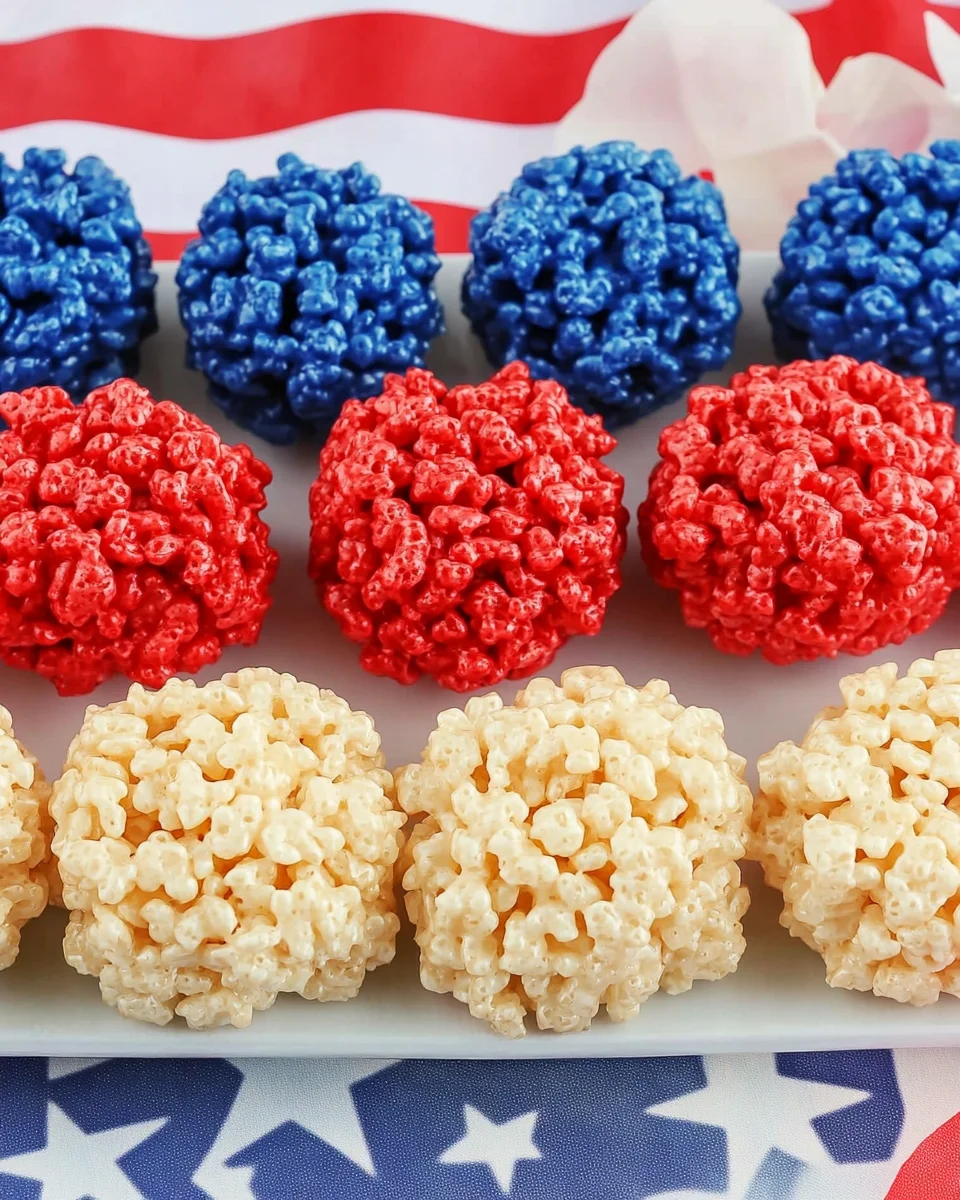 Red White and Blue Rice Krispie Treat Bites