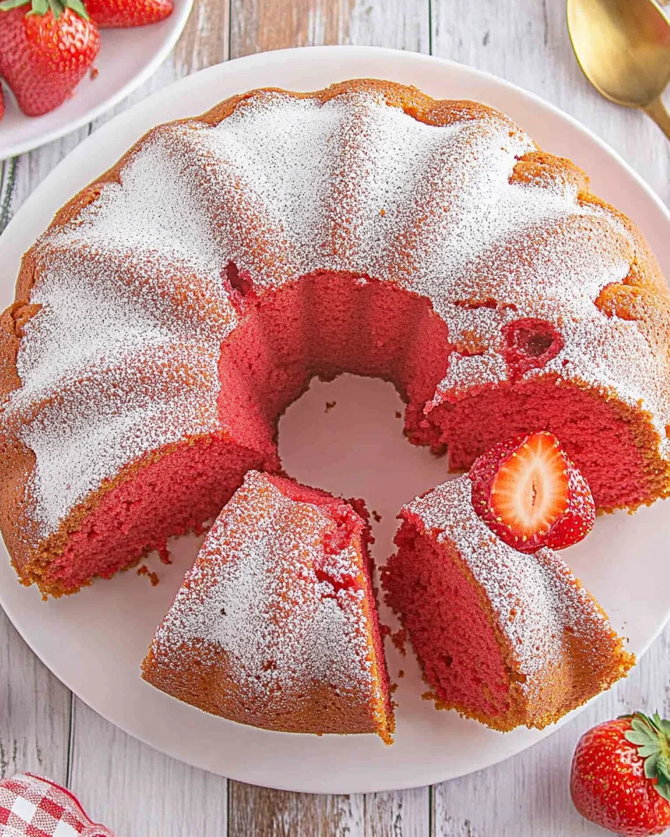 Strawberry Cream Cheese Pound Cake