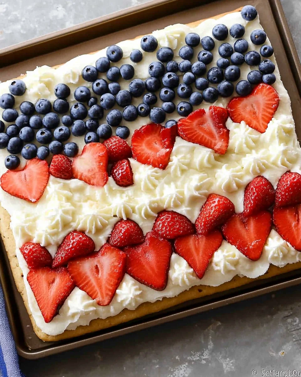 Sugar Cookie Flag Fruit Pizza