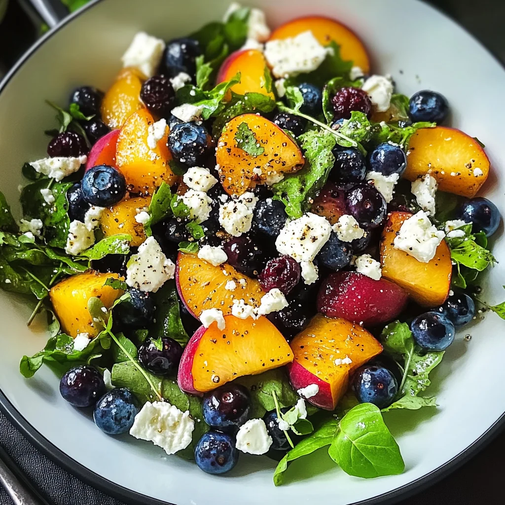 Blueberry Peach Feta Salad