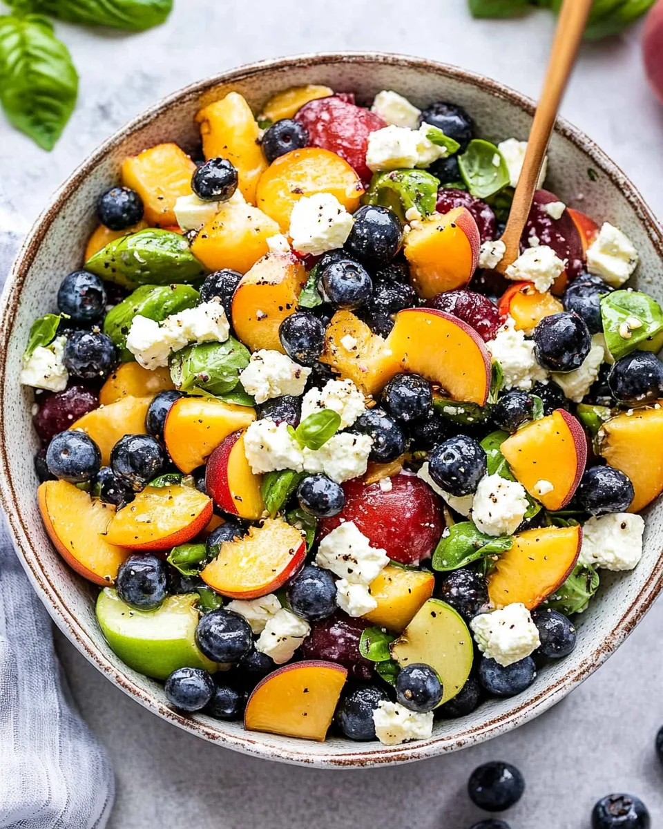 Blueberry Peach Feta Salad