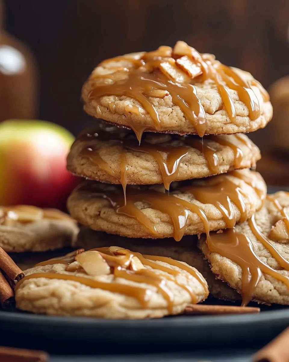 Caramel-Drizzled Apple Cinnamon Cookies