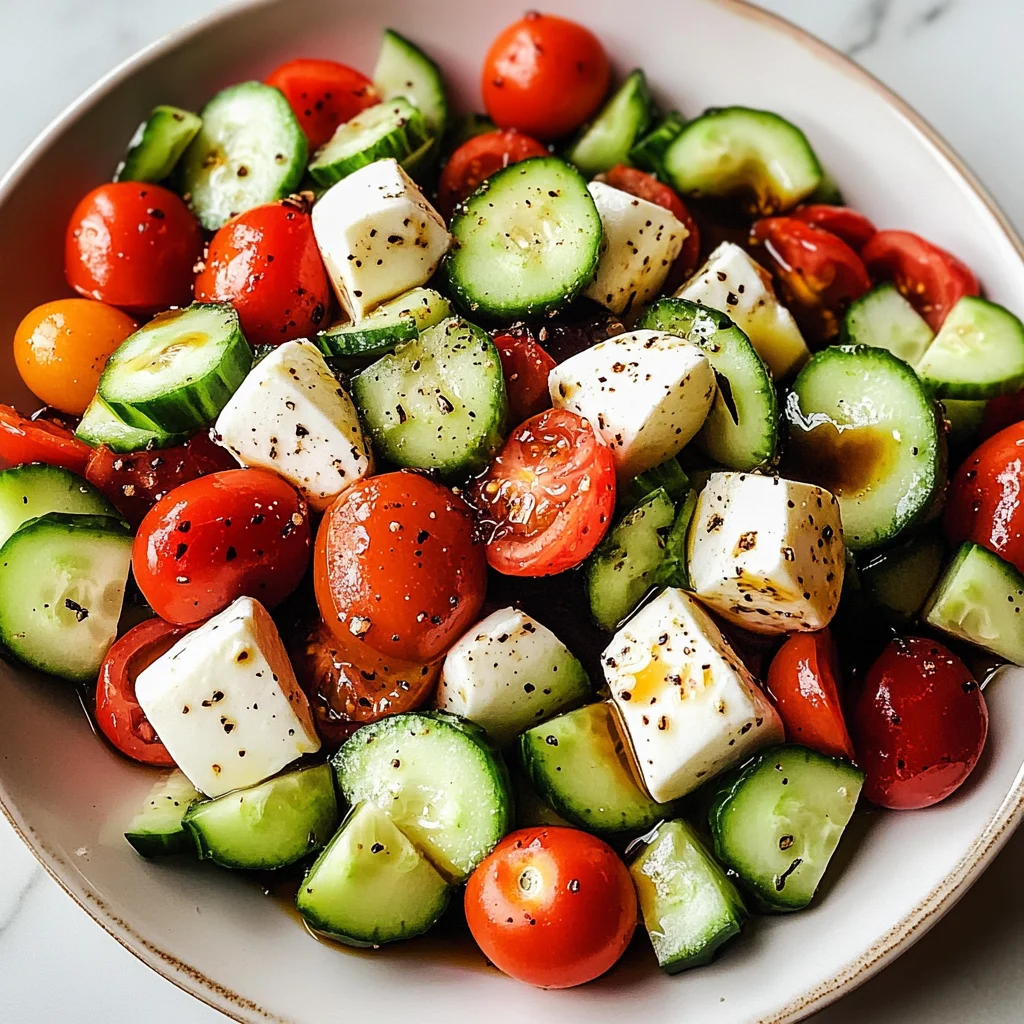 Fresh Cucumber Caprese Salad