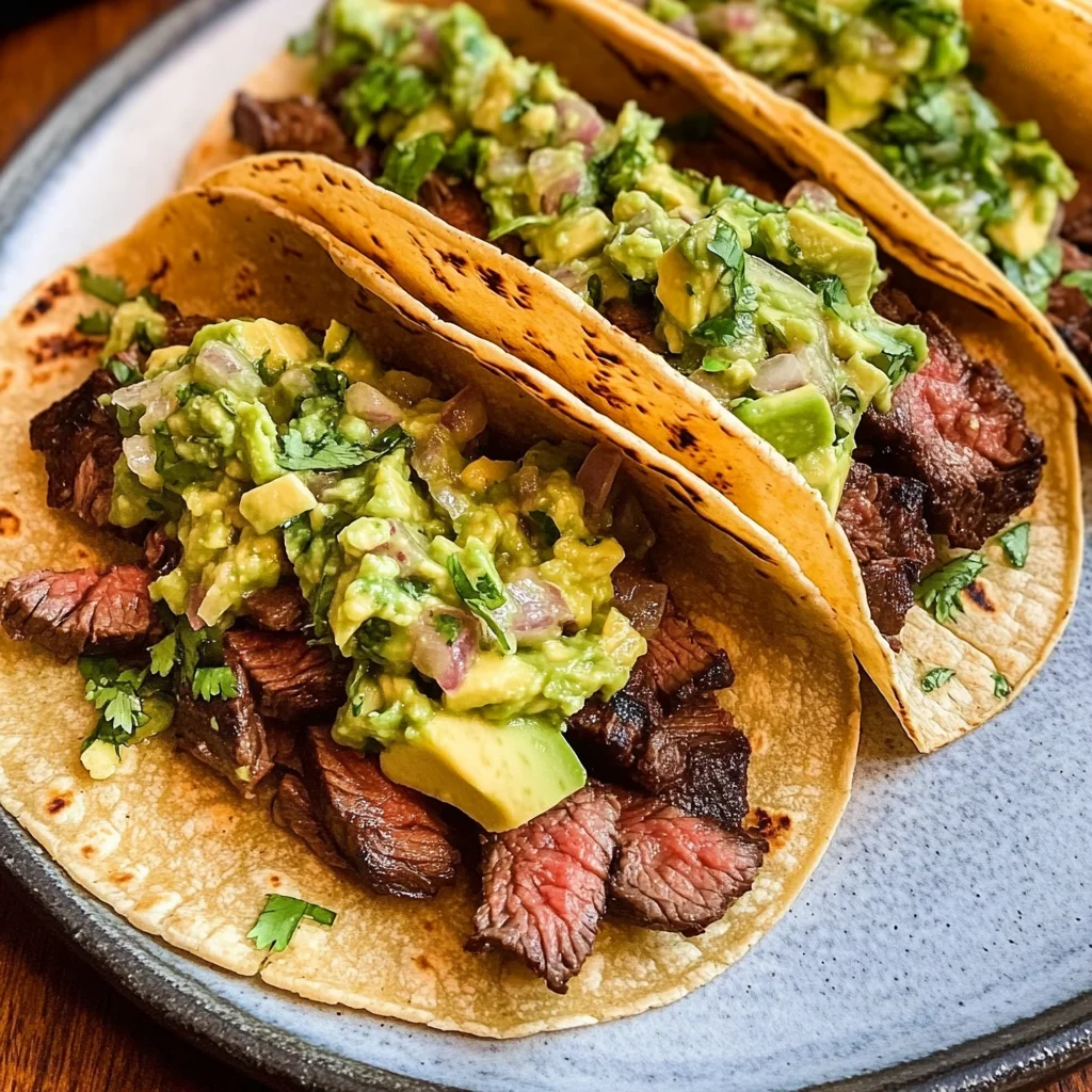 Grilled Steak Tacos with Avocado Salsa