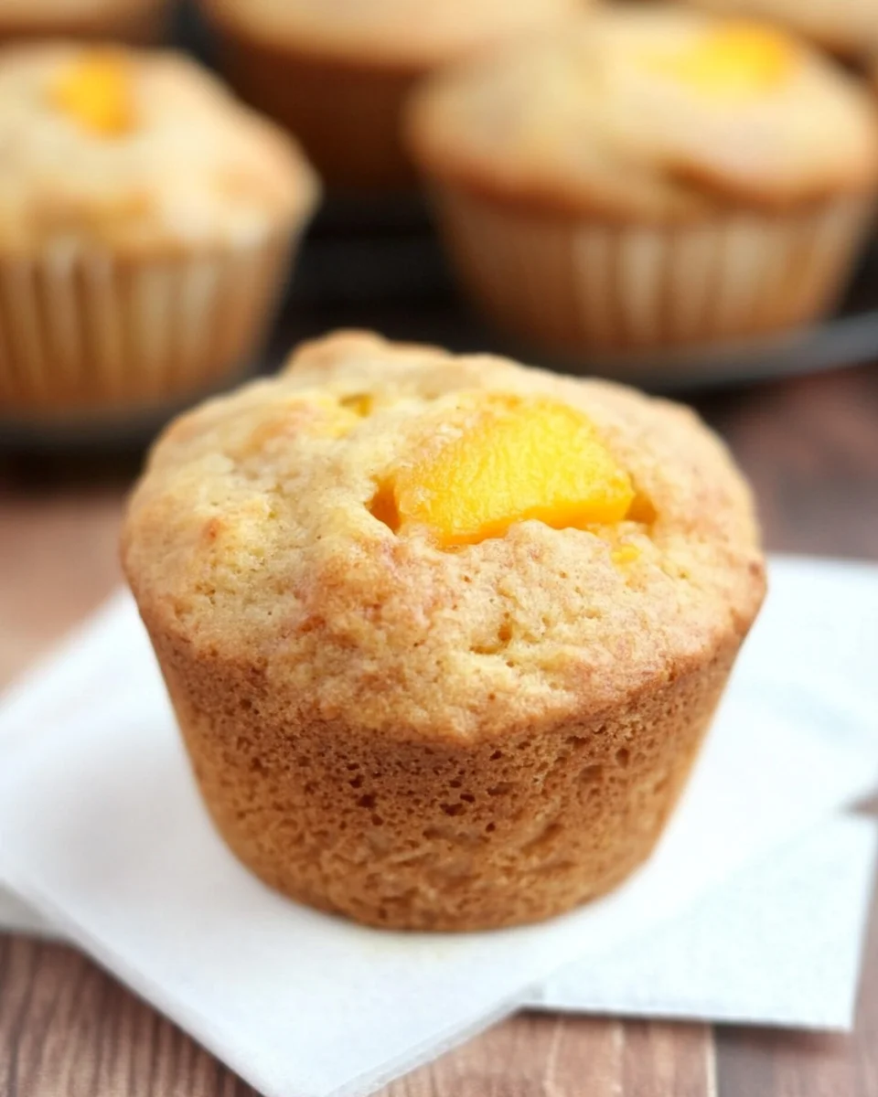 Healthy Honey Peach Muffins