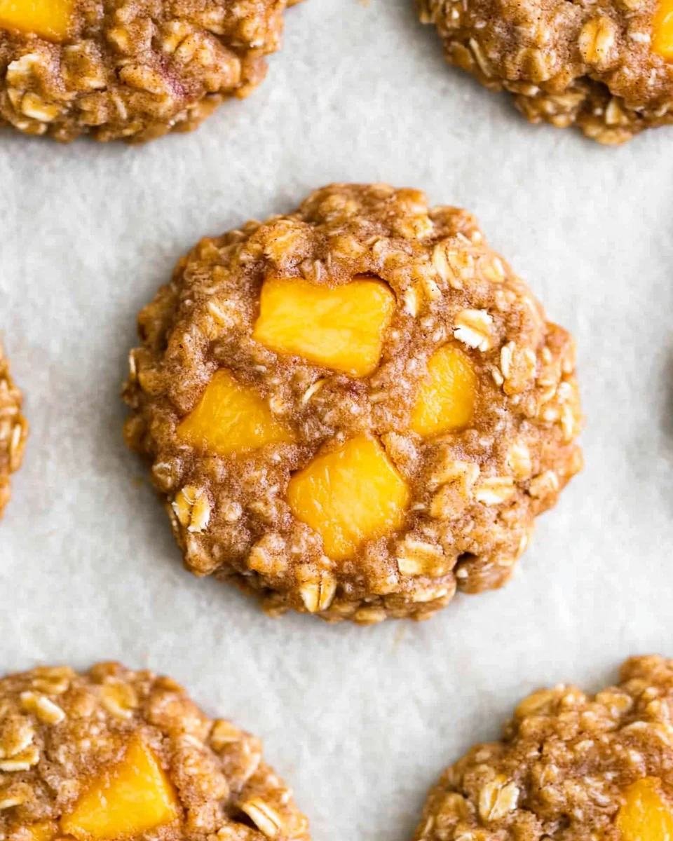 Healthy Peach Oatmeal Breakfast Cookies