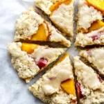 Peach Scones with Honey Vanilla Glaze