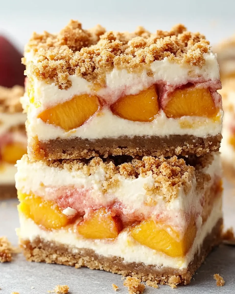 Peaches and Cream Desserts: Irresistible Peach Cobbler Cheesecake Bars for Every Occasion