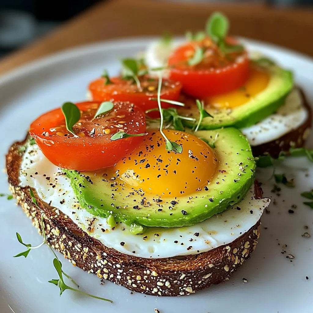 Avocado Tomato Cottage Toasts with Jammy Eggs