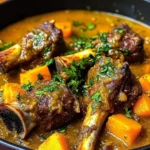Coconut Cream Lamb Shanks with Sweet Potatoes & Coriander
