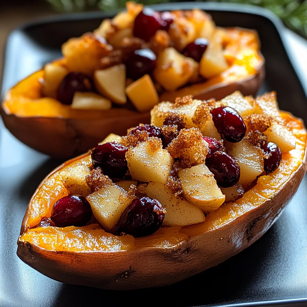 Cranberry Apple Twice-Baked Sweet Potatoes