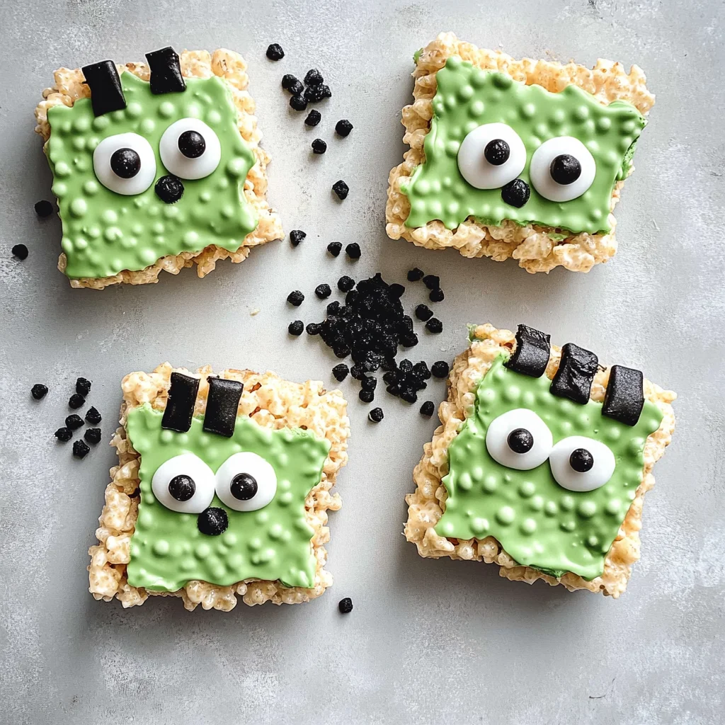 Frankenstein Halloween Rice Krispie Treats
